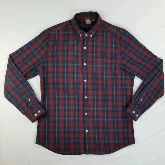 Asos Button Down Flannel Long Sleeve Plaid Shirt - Picture 1 of 6